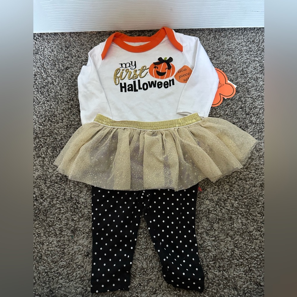 Baby Essentials Halloween Costume Set - White, Orange, Gold, Black